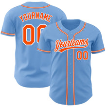 Charger l&#39;image dans la galerie, Custom Light Blue Orange-White Authentic Baseball Jersey
