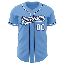 Charger l&#39;image dans la galerie, Custom Light Blue White-Navy Authentic Baseball Jersey
