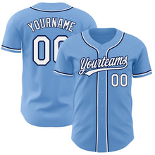 Charger l&#39;image dans la galerie, Custom Light Blue White-Navy Authentic Baseball Jersey

