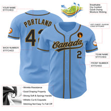 Laden Sie das Bild in den Galerie-Viewer, Custom Light Blue Black-Old Gold Authentic Baseball Jersey
