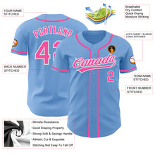 Charger l&#39;image dans la galerie, Custom Light Blue Pink-White Authentic Baseball Jersey
