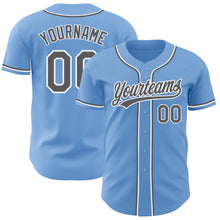 Charger l&#39;image dans la galerie, Custom Light Blue Steel Gray-White Authentic Baseball Jersey
