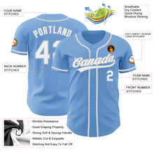 Charger l&#39;image dans la galerie, Custom Light Blue White-Gray Authentic Baseball Jersey
