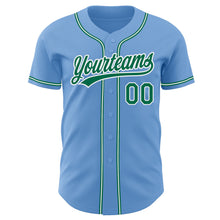 Charger l&#39;image dans la galerie, Custom Light Blue Kelly Green-White Authentic Baseball Jersey
