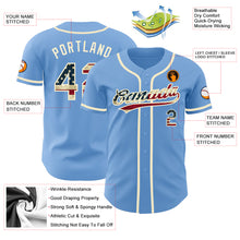 Charger l&#39;image dans la galerie, Custom Light Blue Vintage USA Flag-Cream Authentic Baseball Jersey
