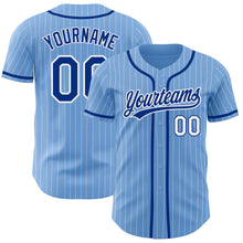 Загрузить изображение в средство просмотра галереи, Custom Light Blue White Pinstripe Royal Authentic Baseball Jersey
