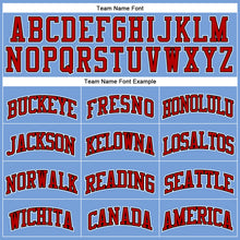 Load image into Gallery viewer, Custom Light Blue Red Pinstripe Red-Black Authentic Basketball Jersey
