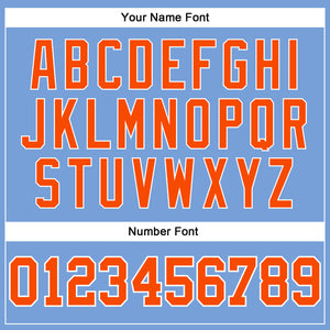 Custom Light Blue White Pinstripe Orange Authentic Basketball Jersey
