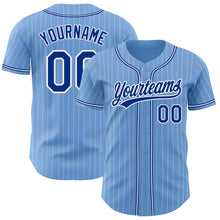 Загрузить изображение в средство просмотра галереи, Custom Light Blue White Pinstripe Royal Authentic Baseball Jersey
