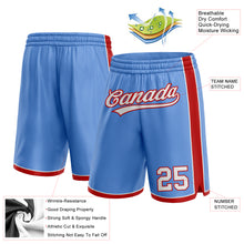 Laden Sie das Bild in den Galerie-Viewer, Custom Light Blue White-Red Authentic Basketball Shorts
