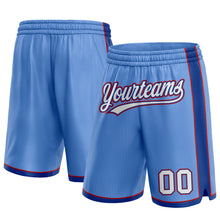 Load image into Gallery viewer, Custom Light Blue White Royal-Red Authentic Basketball Shorts

