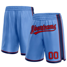Laden Sie das Bild in den Galerie-Viewer, Custom Light Blue Red-Navy Authentic Basketball Shorts
