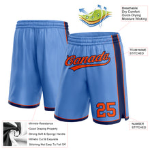 Laden Sie das Bild in den Galerie-Viewer, Custom Light Blue Orange-Navy Authentic Basketball Shorts
