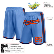 Load image into Gallery viewer, Custom Light Blue Orange-Navy Authentic Basketball Shorts

