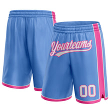Laden Sie das Bild in den Galerie-Viewer, Custom Light Blue White-Pink Authentic Basketball Shorts
