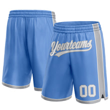 Load image into Gallery viewer, Custom Light Blue White-Gray Authentic Basketball Shorts
