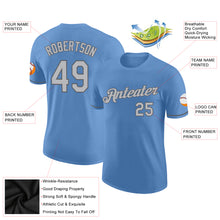 Laden Sie das Bild in den Galerie-Viewer, Custom Light Blue Gray-Steel Gray Performance T-Shirt
