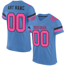 Load image into Gallery viewer, Custom Electric Blue Pink-Black Mesh Authentic Football Jersey
