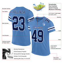Load image into Gallery viewer, Custom Electric Blue Navy-White Mesh Authentic Football Jersey
