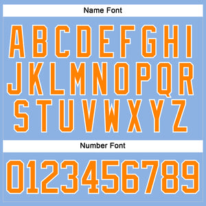 Custom Light Blue Bay Orange-White Hockey Lace Neck Jersey