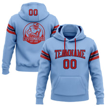 Загрузить изображение в средство просмотра галереи, Custom Stitched Light Blue Red-Navy Football Pullover Sweatshirt Hoodie
