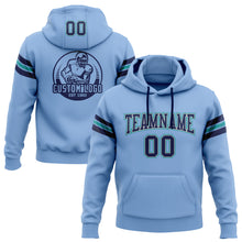Laden Sie das Bild in den Galerie-Viewer, Custom Stitched Light Blue Navy Gray-Teal Football Pullover Sweatshirt Hoodie
