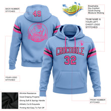 Laden Sie das Bild in den Galerie-Viewer, Custom Stitched Light Blue Pink-Black Football Pullover Sweatshirt Hoodie
