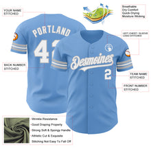Charger l&#39;image dans la galerie, Custom Light Blue White-Gray Authentic Baseball Jersey
