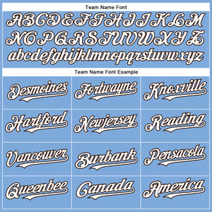 Custom Light Blue White-Brown Authentic Baseball Jersey