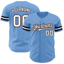 Charger l&#39;image dans la galerie, Custom Light Blue White-Brown Authentic Baseball Jersey
