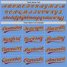 Charger l&#39;image dans la galerie, Custom Light Blue Purple-Gold Authentic Throwback Baseball Jersey
