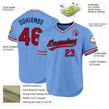 Load image into Gallery viewer, Custom Light Blue Red-Navy Authentic Throwback Baseball Jersey
