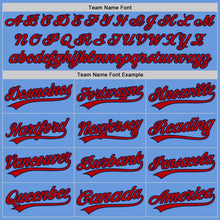 Load image into Gallery viewer, Custom Light Blue Red-Navy Authentic Throwback Baseball Jersey
