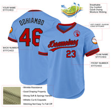 Load image into Gallery viewer, Custom Light Blue Red-Black Authentic Throwback Baseball Jersey
