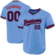Charger l&#39;image dans la galerie, Custom Light Blue Navy-Red Authentic Throwback Baseball Jersey
