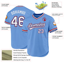 Load image into Gallery viewer, Custom Light Blue Royal-Red Authentic Throwback Baseball Jersey
