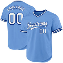 Load image into Gallery viewer, Custom Light Blue White-Royal Authentic Throwback Baseball Jersey
