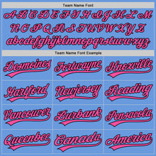 Load image into Gallery viewer, Custom Light Blue Pink-Black Authentic Throwback Baseball Jersey
