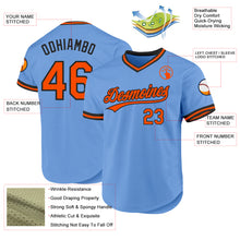 Load image into Gallery viewer, Custom Light Blue Orange-Black Authentic Throwback Baseball Jersey
