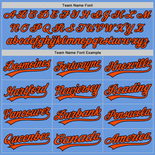 Laden Sie das Bild in den Galerie-Viewer, Custom Light Blue Orange-Black Authentic Throwback Baseball Jersey
