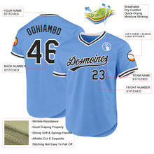 Load image into Gallery viewer, Custom Light Blue Black-White Authentic Throwback Baseball Jersey
