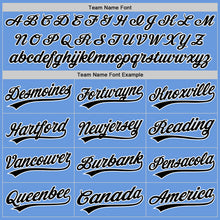 Charger l&#39;image dans la galerie, Custom Light Blue Black-White Authentic Throwback Baseball Jersey

