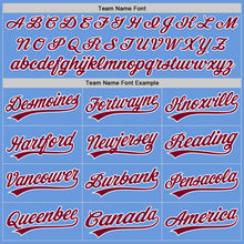Charger l&#39;image dans la galerie, Custom Light Blue Maroon-White Authentic Throwback Baseball Jersey
