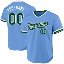 Laden Sie das Bild in den Galerie-Viewer, Custom Light Blue Green-White Authentic Throwback Baseball Jersey
