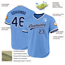 Charger l&#39;image dans la galerie, Custom Light Blue Navy-White Authentic Throwback Baseball Jersey
