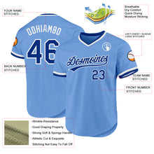 Load image into Gallery viewer, Custom Light Blue Royal-White Authentic Throwback Baseball Jersey
