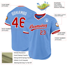 Load image into Gallery viewer, Custom Light Blue Red-White Authentic Throwback Baseball Jersey
