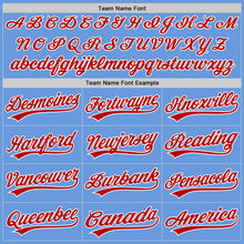 Charger l&#39;image dans la galerie, Custom Light Blue Red-White Authentic Throwback Baseball Jersey
