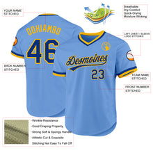 Load image into Gallery viewer, Custom Light Blue Royal-Gold Authentic Throwback Baseball Jersey

