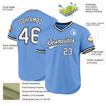 Load image into Gallery viewer, Custom Light Blue White-Black Authentic Throwback Baseball Jersey
